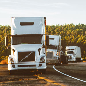 Trucks parked alongside the road can be a cause of accidents