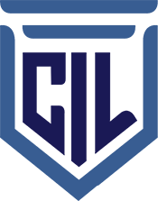 CIL logo, a blue shield with a blue crown and the letters CIL in white - Charles Injury Law